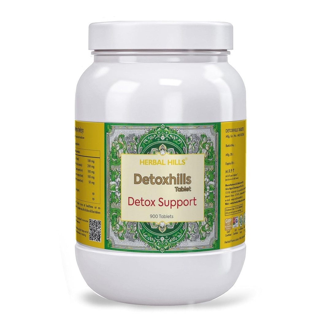 Herbal Hills Detoxhills Tablets, (900 Tablets Pack) | Supports Body Detox & Internal Cleansing | Ayurvedic Detox Supplement For Toxin Removal & Gut Health | With Triphala, Trikatu & Harde