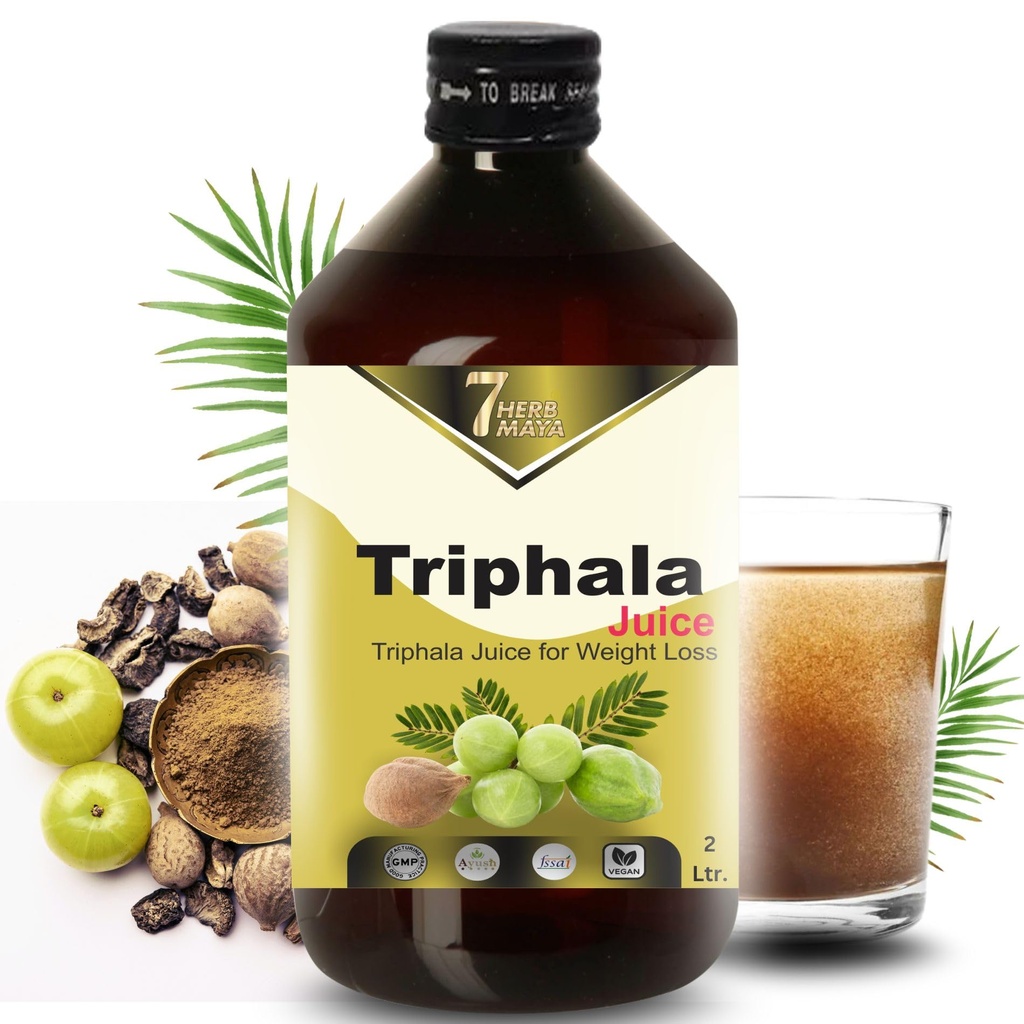 7Herbmaya Triphala Juice | Cold-Pressed with Amla, Baheda & Harad | No Added Sugar | Herbal Drink for Daily Wellness (2 Litre, Triphala Juice)