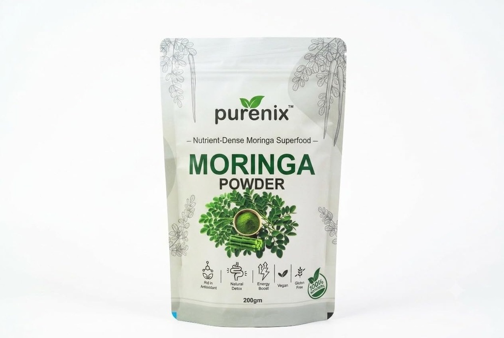 Moringa Powder 400 g | 100% Natural Moringa Leaf Superfood Powder | Vegan & Gluten Free | For Smoothies Shakes Drinks Yogurt Oatmeal & Daily Nutrition