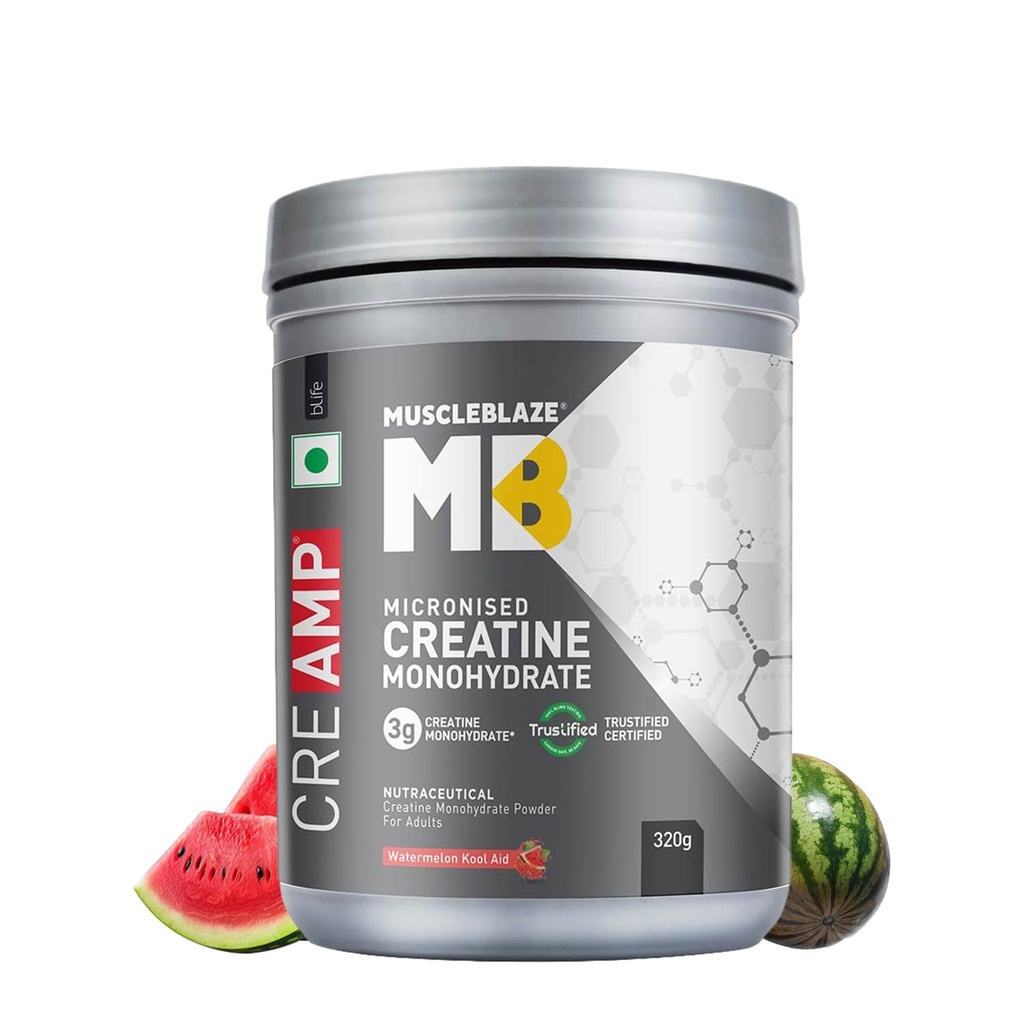 MuscleBlaze Micronised Creatine Monohydrate CreAMP Powder, 320g