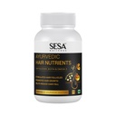 SESA Ayurvedic Hair Vitamins Biotin Tablets DHT Blocker 60 Capsules - Plant based Gluten free Nutrients With Omega-3 & Flaxseeds | Controls Hair Fall & Stimulates Follicles | 100% Veg