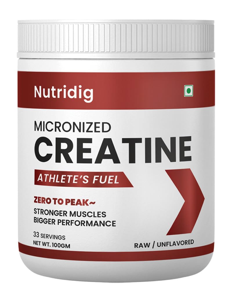 Creatine Monohydrate – 100g | Ultra Pure & Micronized | Boosts Strength, Power & Muscle Recovery | Unflavored | 33 Servings | No Additives