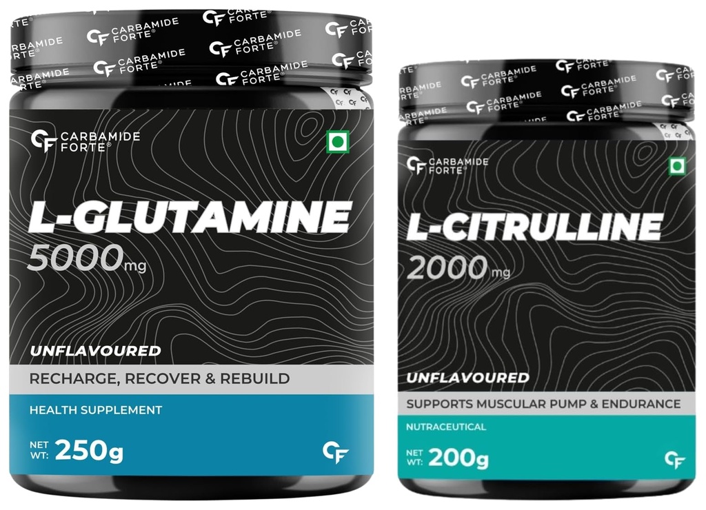 Carbamide Forte L Glutamine Powder | Glutamine Supplement for Men | Unflavoured - 250 Grams |L Citrulline Powder 2000mg 100 SERVINGS - 200g