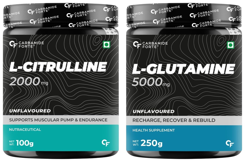 Carbamide Forte L Citrulline Powder 2000mg 50 SERVINGS - 100g| L Glutamine Powder | Glutamine Supplement for Men | Unflavoured - 250 Grams