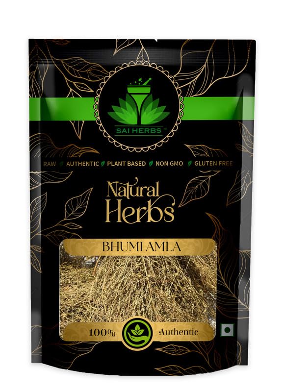 SAI HERBS Bhumi Amla Raw Herb | Bhoomi Amla | Phyllanthus Niruri | Bhoomi Awla | Bhumi Aamla | Fillanto Niruhi | Pure & Natural | 100g