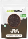 AgroIndia Tulsi Seeds for Eating- Manjari Beej for Weight Loss And Immunity- Holy Basil Seeds (Edible)- Kali Tulsi Beej- Ocimum Sanctum- 100% Natural Tulsi Seeds (100gm)