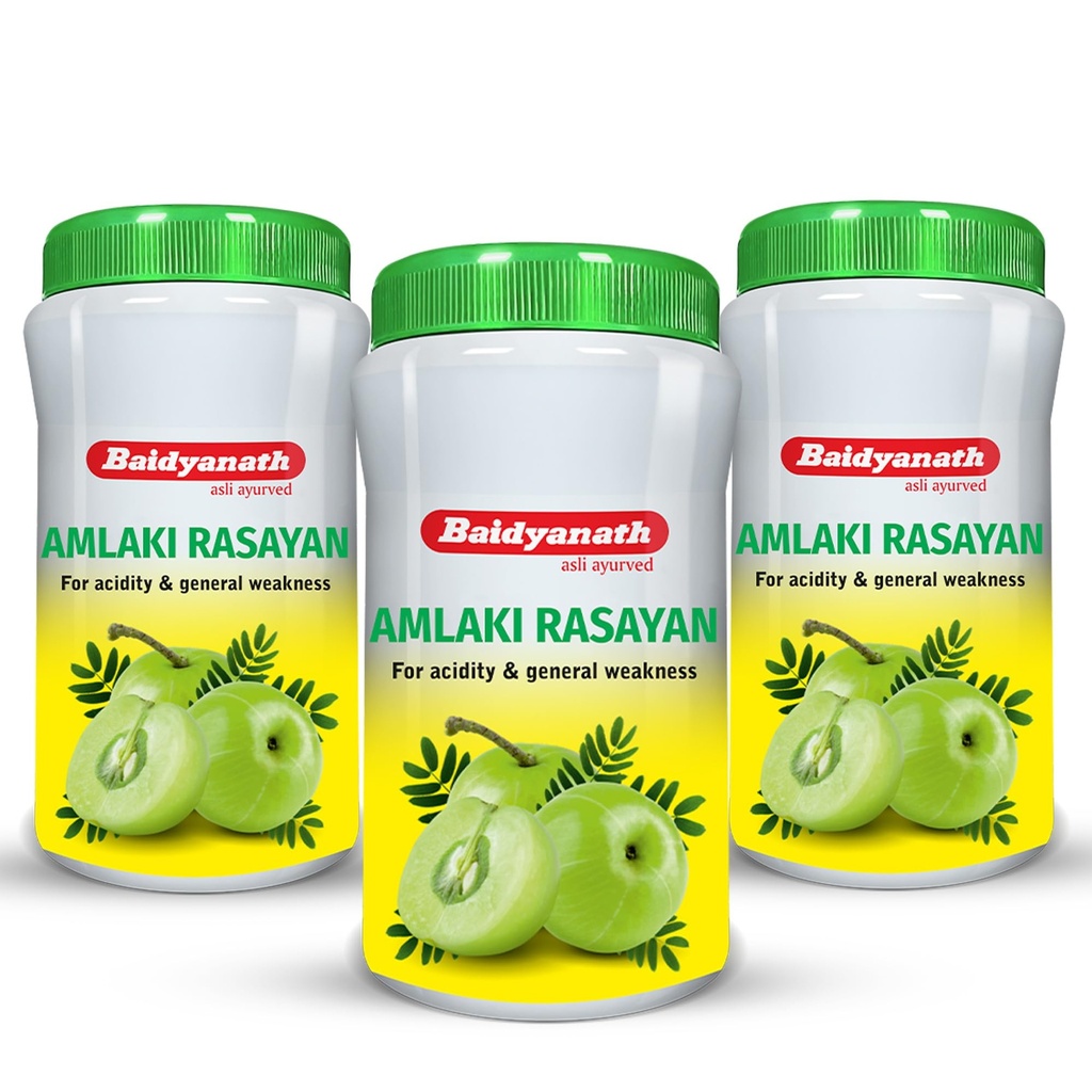 Baidyanath Amlaki Rasayan - Ayurvedic Supplement | For Acidity, Digestion, General Weakness, Energy & Hair Strength | Boosts Energy and Promotes Digestive Comfort 120g - Pack of 3
