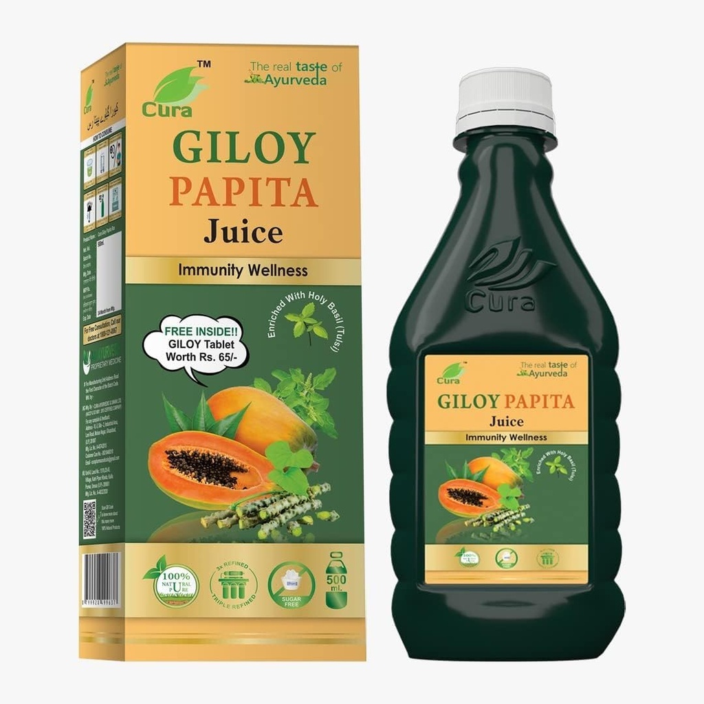 Cura Giloy Papita Ras 500ml. (Pack of 2)…