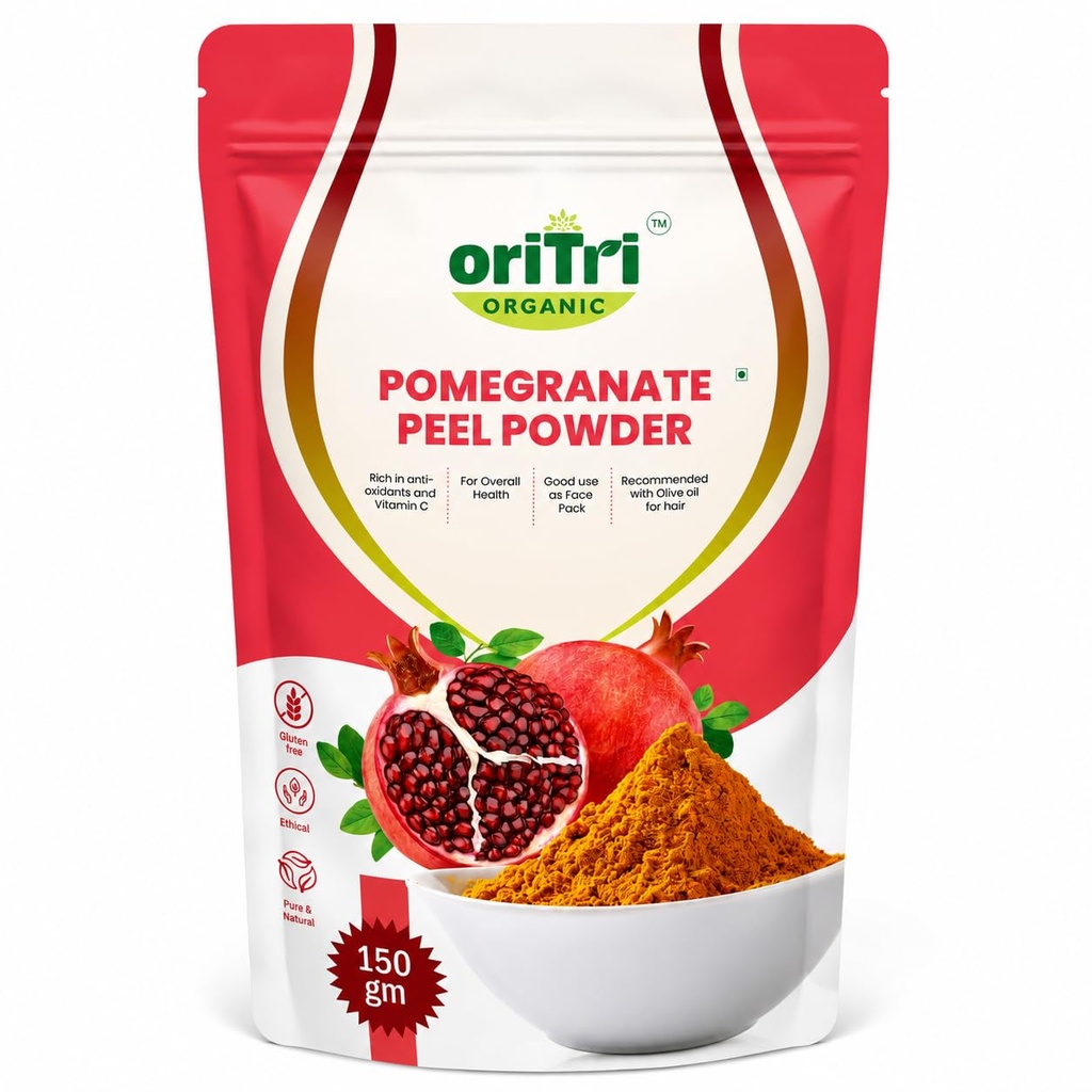 Pomegranate Peel Powder 150g | Rich in Antioxidants | Anar Powder for Skin Brightening, Acne & Hair Fall Care | Supports Immunity & Diabetes Management
