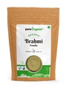 Pure Organio Organic Brahmi Powder - For Men & Women | Ayurvedic Care To Manage Stress & Boost Brain Health | Rich in Antioxident Indian Organic NPOP Certified (100 Gm)