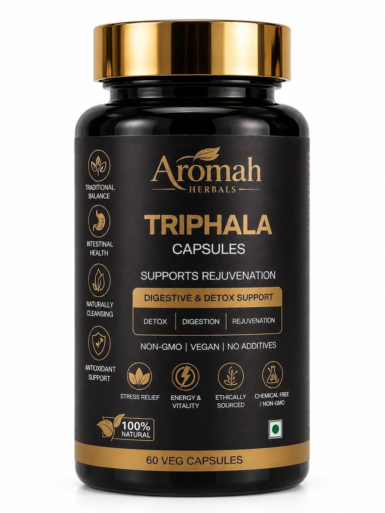 Triphala 60 Capsules - Herbal Wellness Supplement Pack of -1