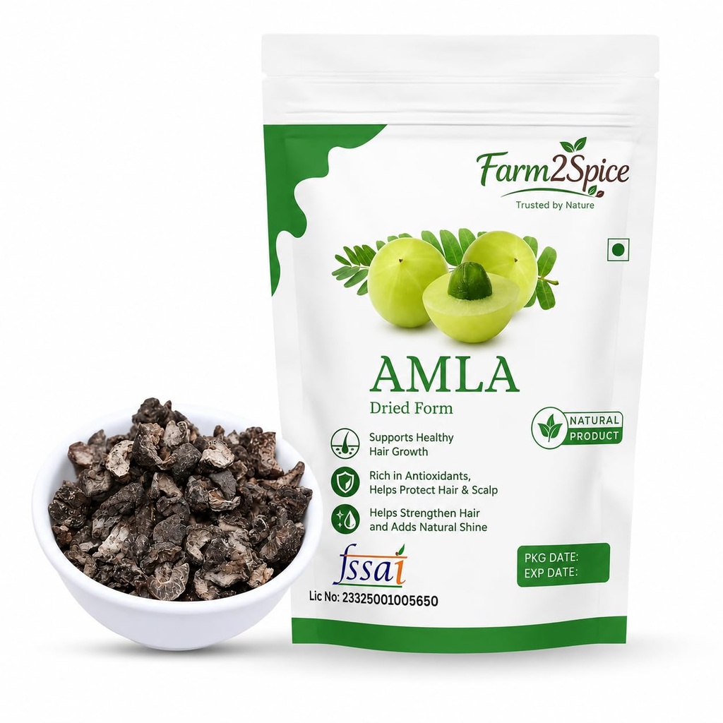 Dried Raw Amla 1kg | Sun-Dried Indian Gooseberry| Rich in Vitamin C & Antioxidants | Natural Immunity Booster for Hair Growth, Hair Fall Control, Skin Care & Digestion | No Preservatives