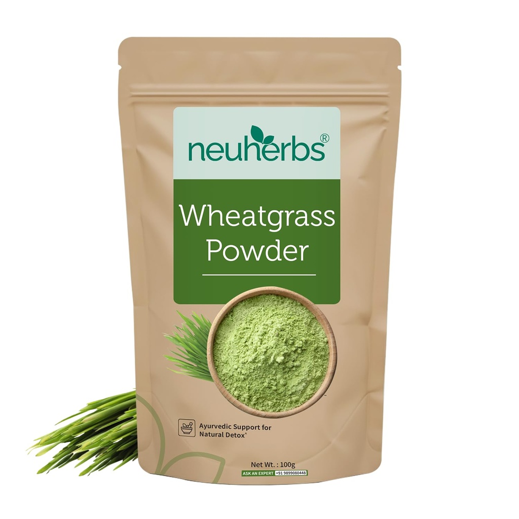 Neuherbs Wheatgrass Powder 100g | Wheat Grass Superfood for Detox, Immunity & Digestion Support | Antioxidant-Rich Herbal Nutrition | 100% Pure & Natural