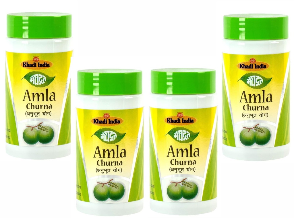 Meghdoot Ayurvedic 100% Natural Churan Powder Enriched With Natural Exracts of Amla For Hair Growth & Strength, Natural Nutrients & Antioxidants 100gm Each (Pack of 4)
