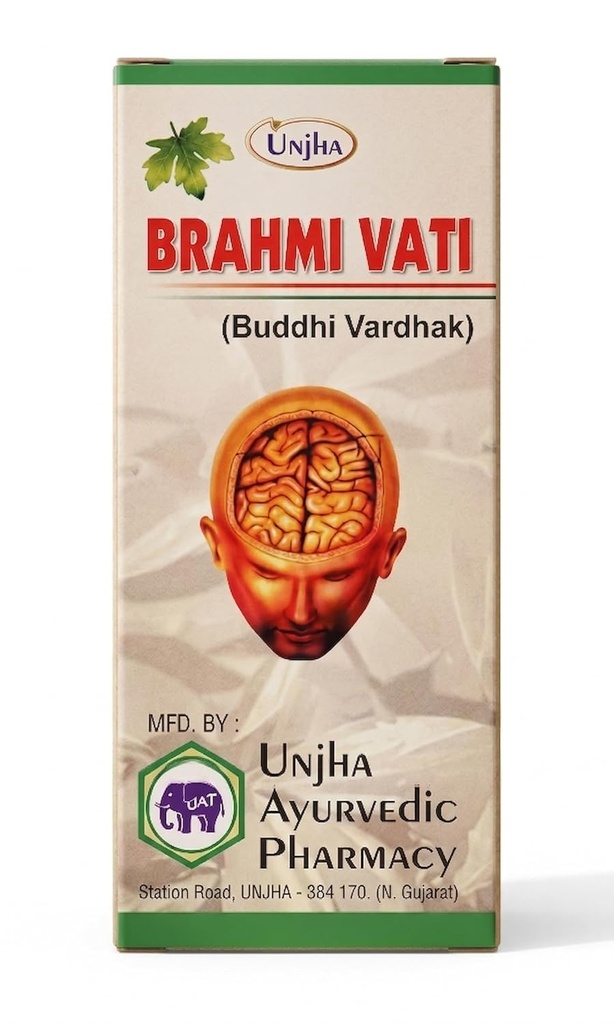 Unjha's Brahmi Vati Buddhi Vardhak 40 Tablets Pack of 3 II 120Tablets II