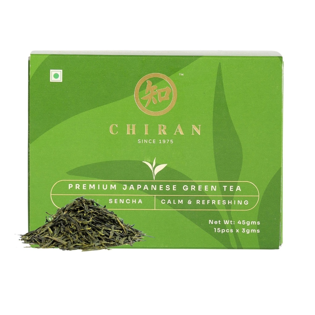 CHIRAN Original Japanese Sencha Green Tea Bags Award-Winning Premium Japanese Green Tea | Sourced From Kagoshima Japan | 15 Pyramid Tea Bags, 0.1 Kg