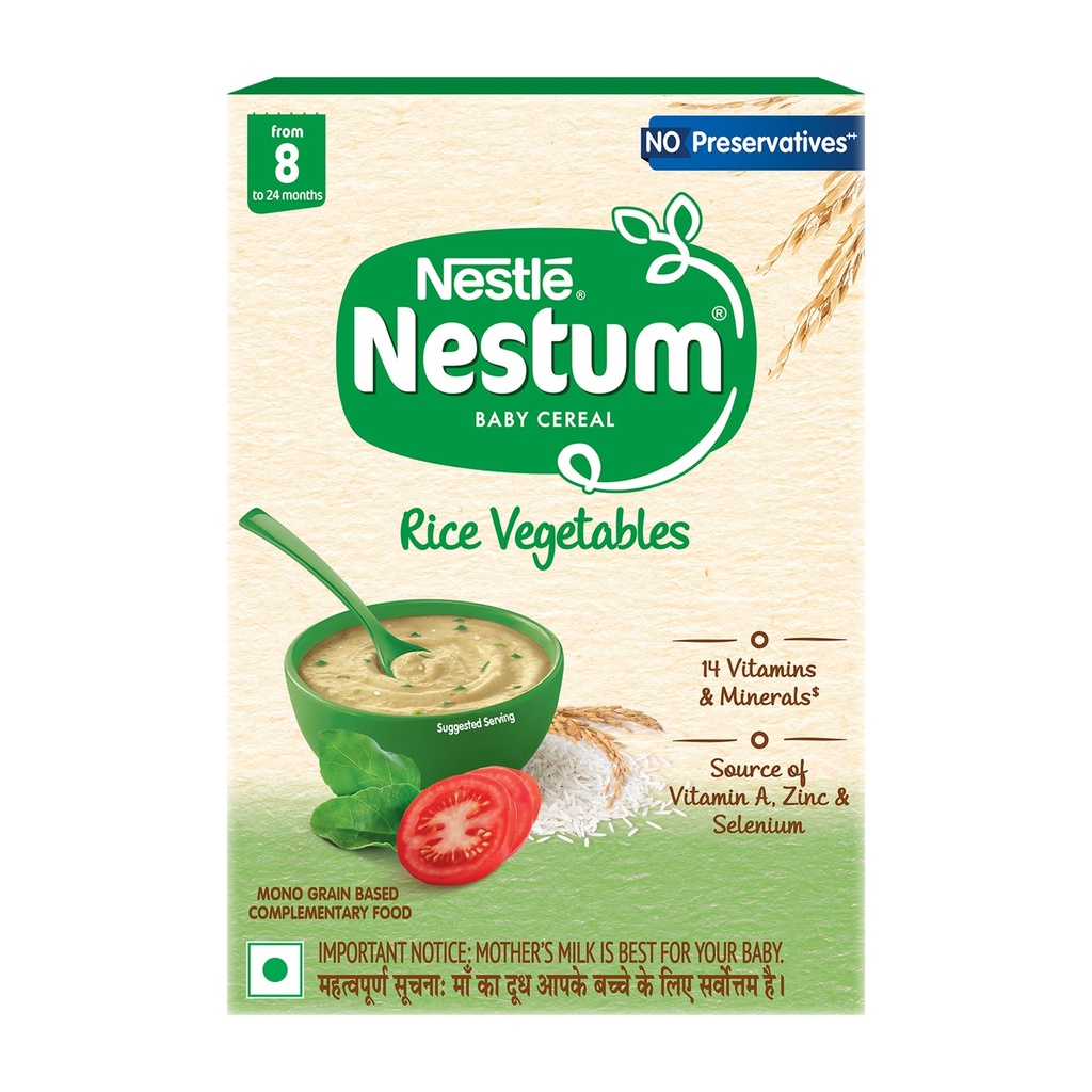 NESTUM Baby Cereal Rice Vegetables | No Preservatives | 8-24 Months, 325g