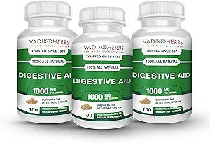 Certified Organic Vadik Herbs Digestive Aid Herbal Dietary Supplement | Supports to Intestinal System, Promotes Normal Bowel Function (3 Pack)