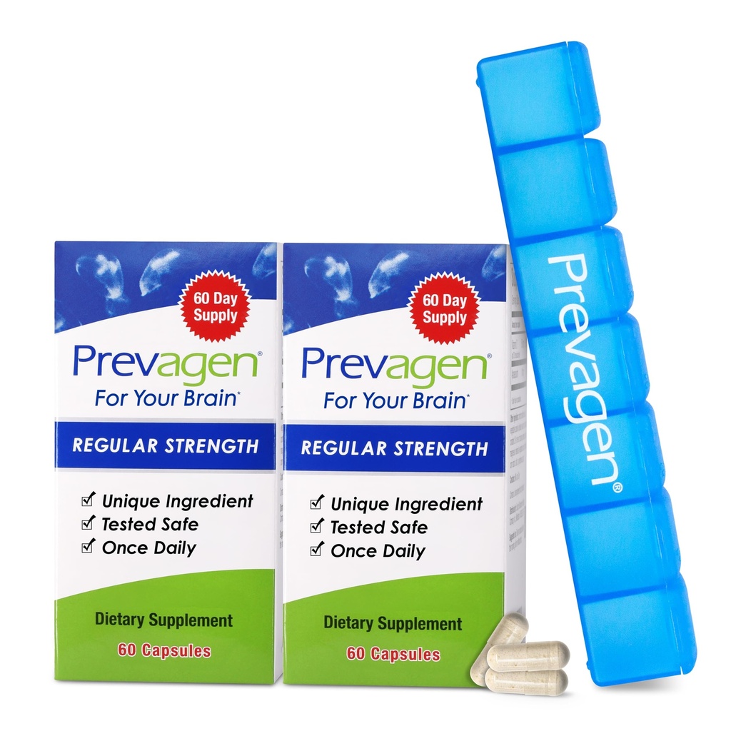 Prevagen Regular Strength - 120 Capsules (4 Month Supply) | Formulated for Your Brain | 10mg of Apoaequorin Plus Vitamin D3 with 7-Day Pill Minder