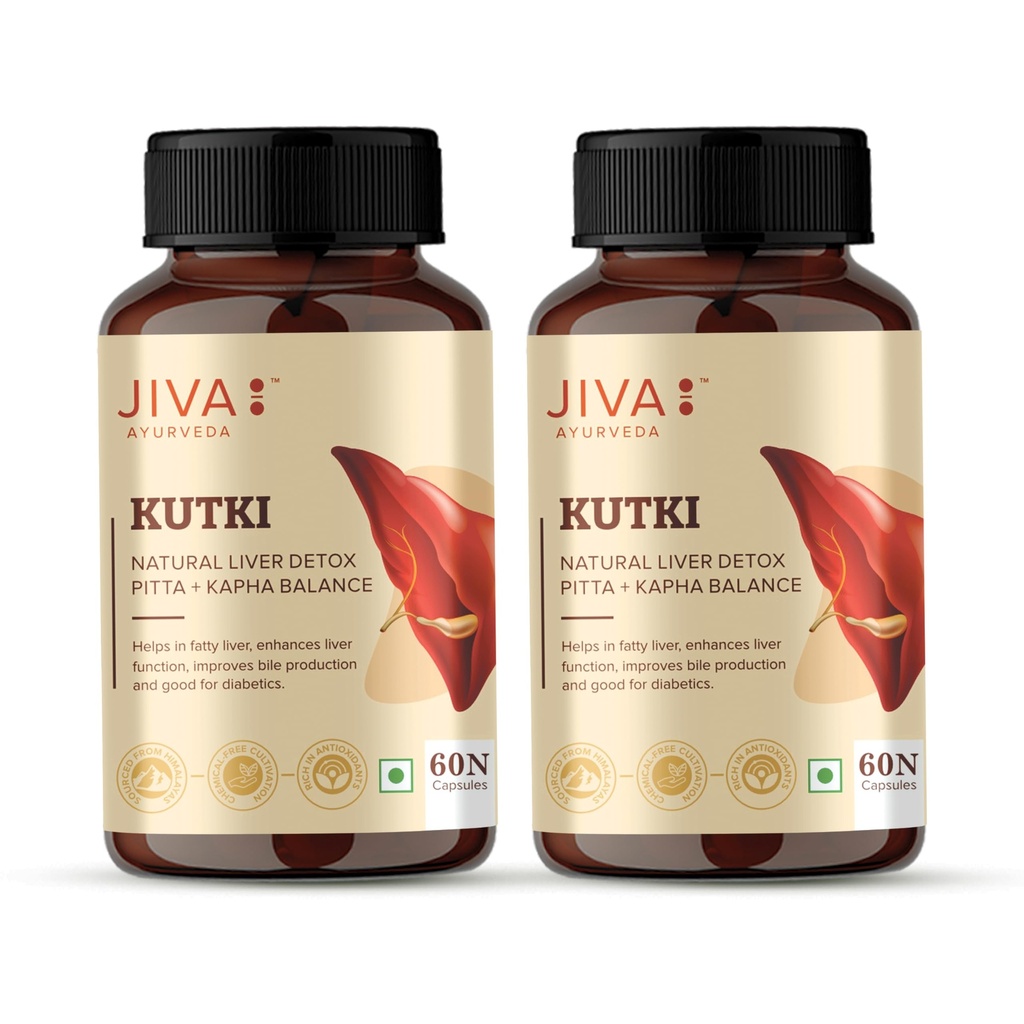Jiva Kutki Capsules Liver Support Detox 60 Caps (Pack of 2)