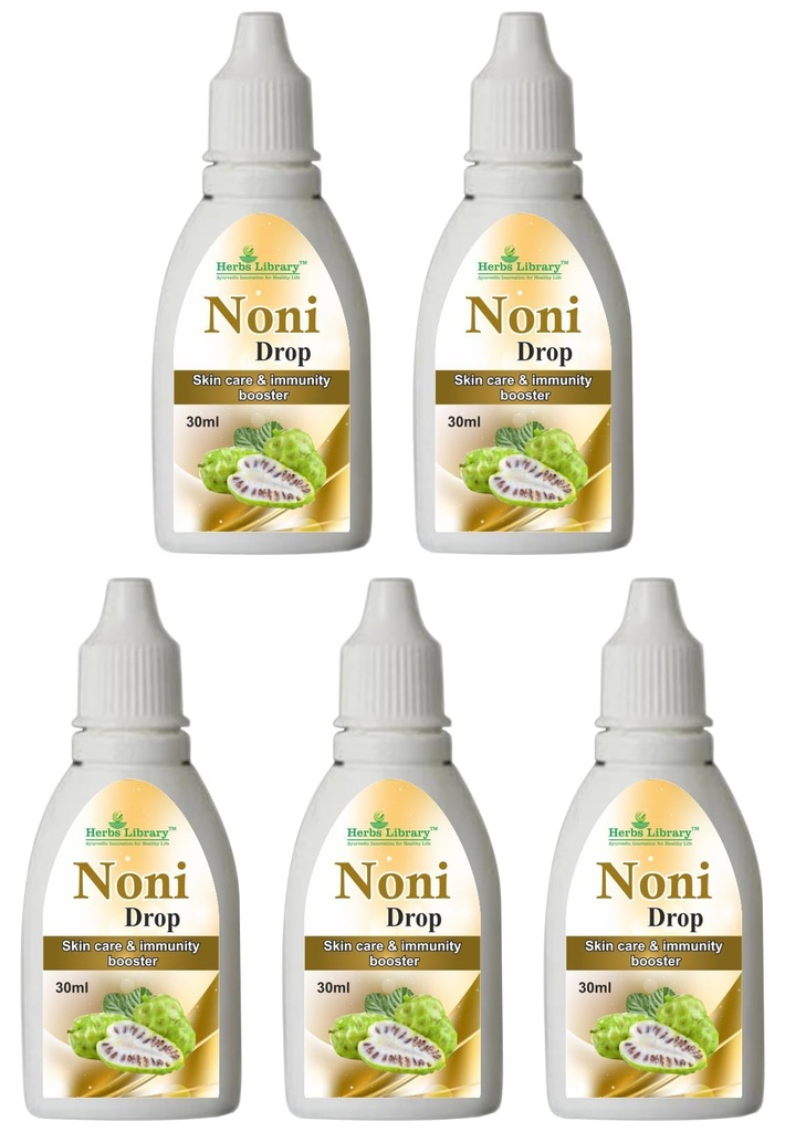 Noni Drop for Rich in Essential Nutrients (Pack of 5, 30 ml)|Natural Immunity Booster and Antioxidant Supplement Supports Digestion, Skin Health and Detox Herbal Remedy for Overall|