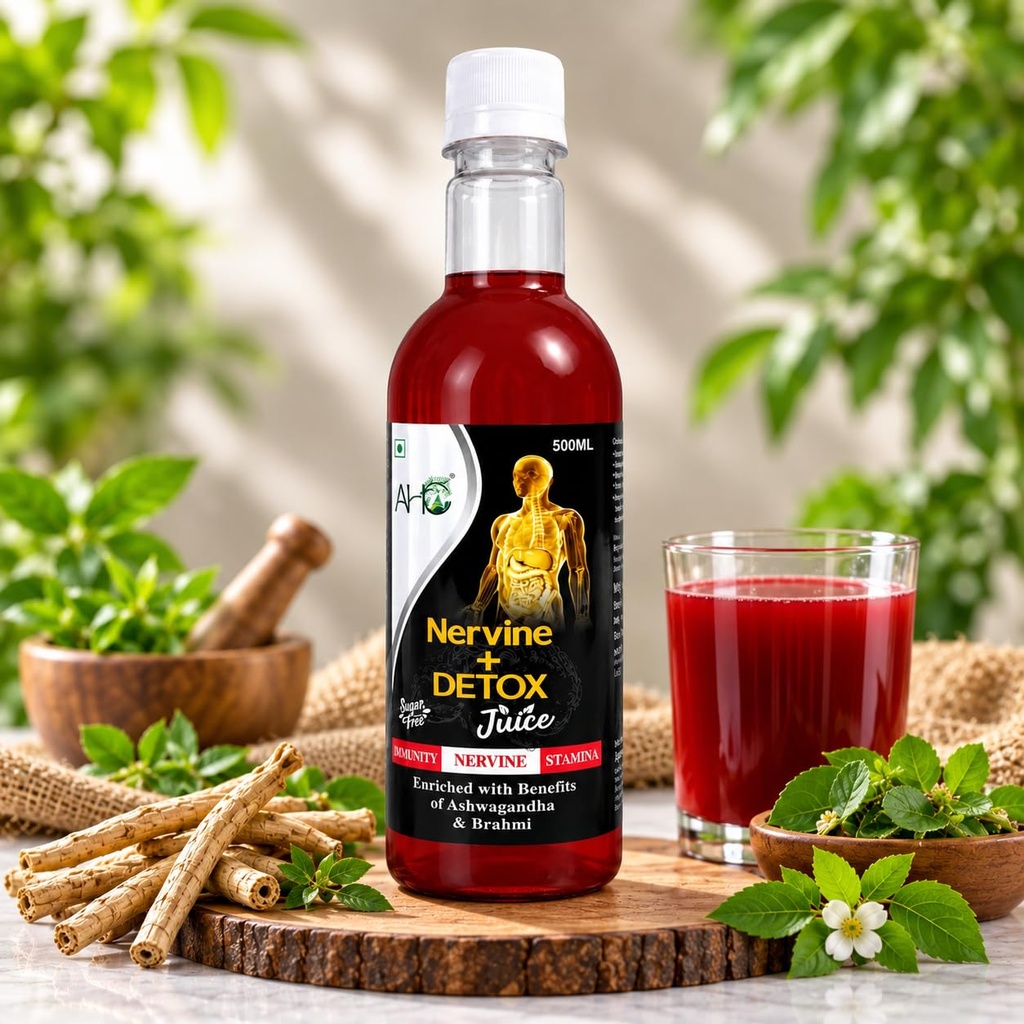 Nervine Detox Ayurvedic Nerve Cleanser & Mind Rejuvenator Natural Formula for Stress Relief, Focus & Nerve Health Brain, Nerves & Mental Wellness |