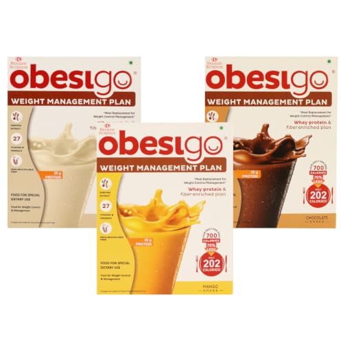 Obesigo BLCD - Weight Management | Vanilla + Chocolate + Mango - 350Gm (7 Sachets*50g)