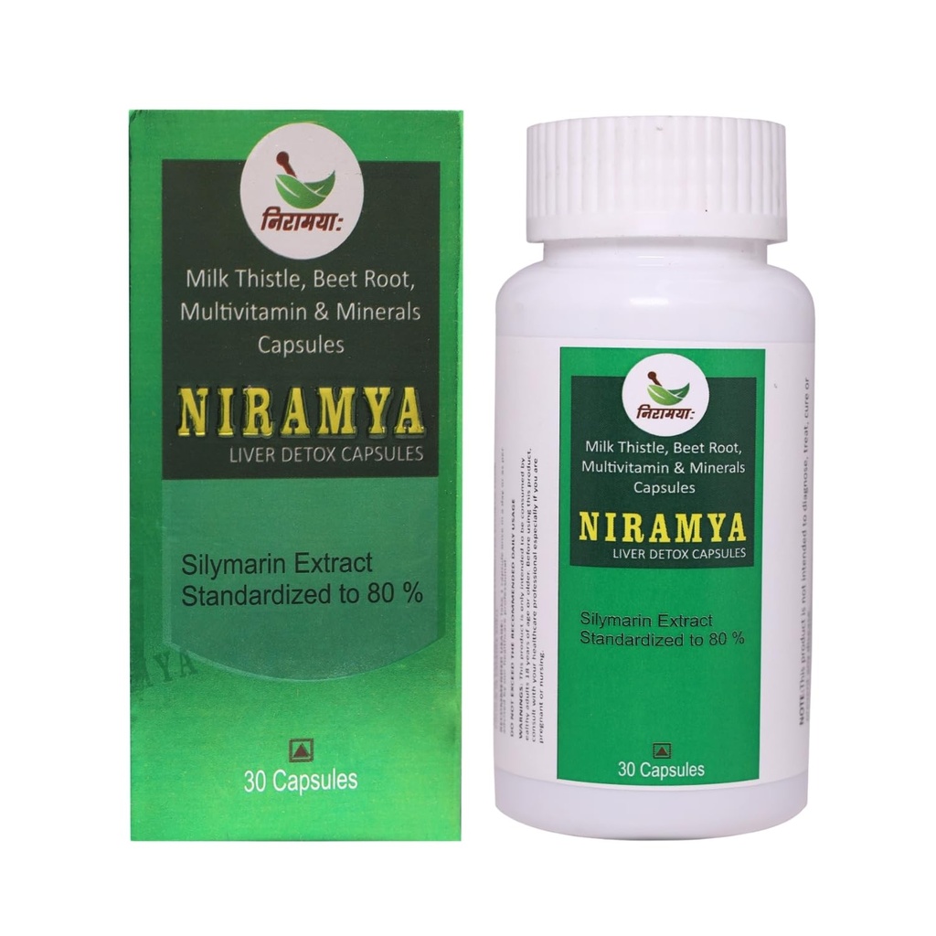 Liver Detox Capsules | Milk Thistle, Beet Root, Silymarin 80% Extract | Liver Cleanse & Liver Support Supplement for Fatty Liver | Natural Liver Repair, Detox & Protection | 30 Capsules