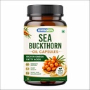 Sea Buckthorn Berry Oil 500mg Capsules, Vegan Omega 7 Supplement, 30 Veg HPMC Capsules (Pack of 1), Rich in Omega 3, 6, 7 & 9