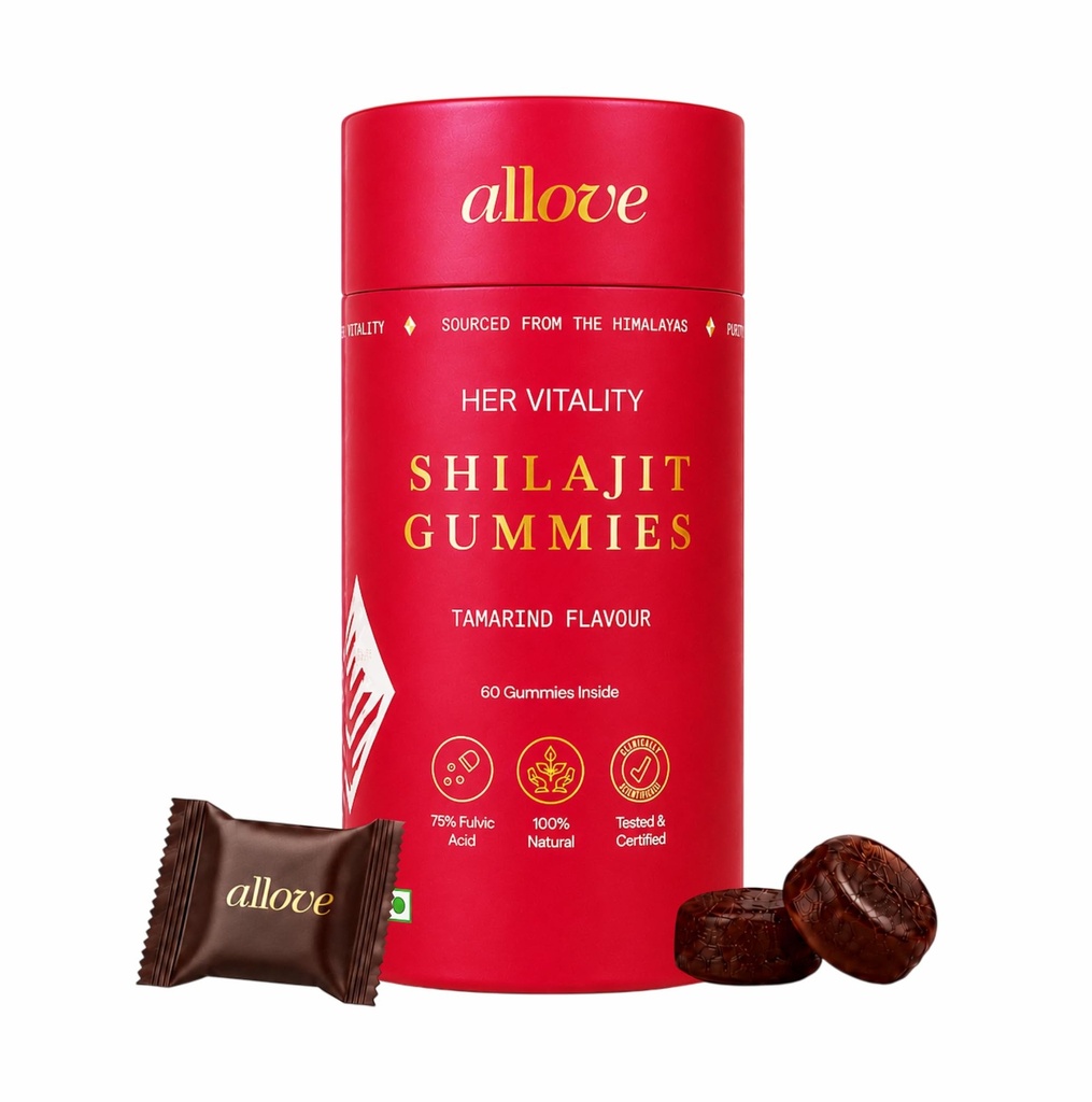 Allove Her Vitality Shilajit 60 Gummies | Shatavari & Ashoka | Tamarind