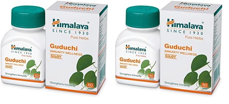 Himalaya Pure Herbs Guduchi Strengthens Immunity Wellness, Giloy, 60 Count (Pack of 2)