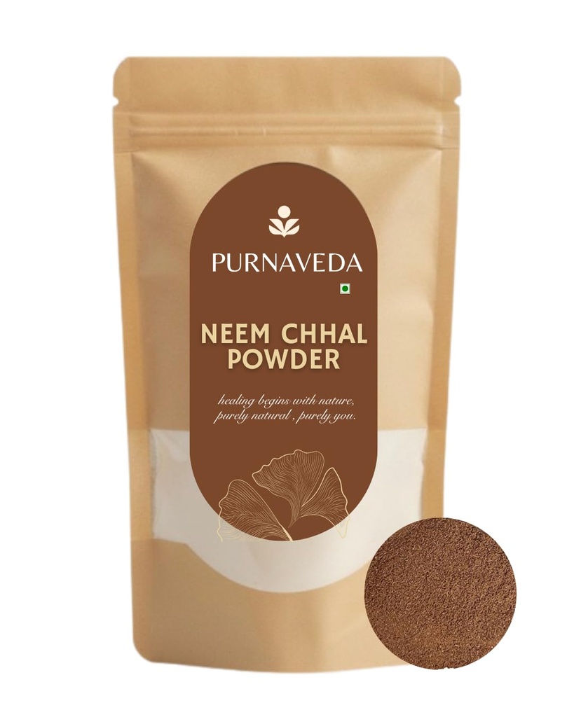 Neem Chal Powder, 100% Pure Dry-Milled Neem Bark, Herbal Supplement, Blood Purification and Skin Cleansing, 100g