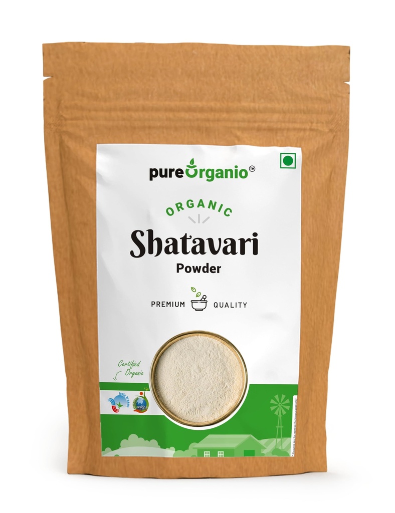 Pure Organio Organic Shatavari Powder 100g | NPOP Certified Indian Organic | Asparagus Racemosus Root Powder | For Women’s Health, Hormonal Balance & Lactation Support | Ayurvedic Herbal Powder