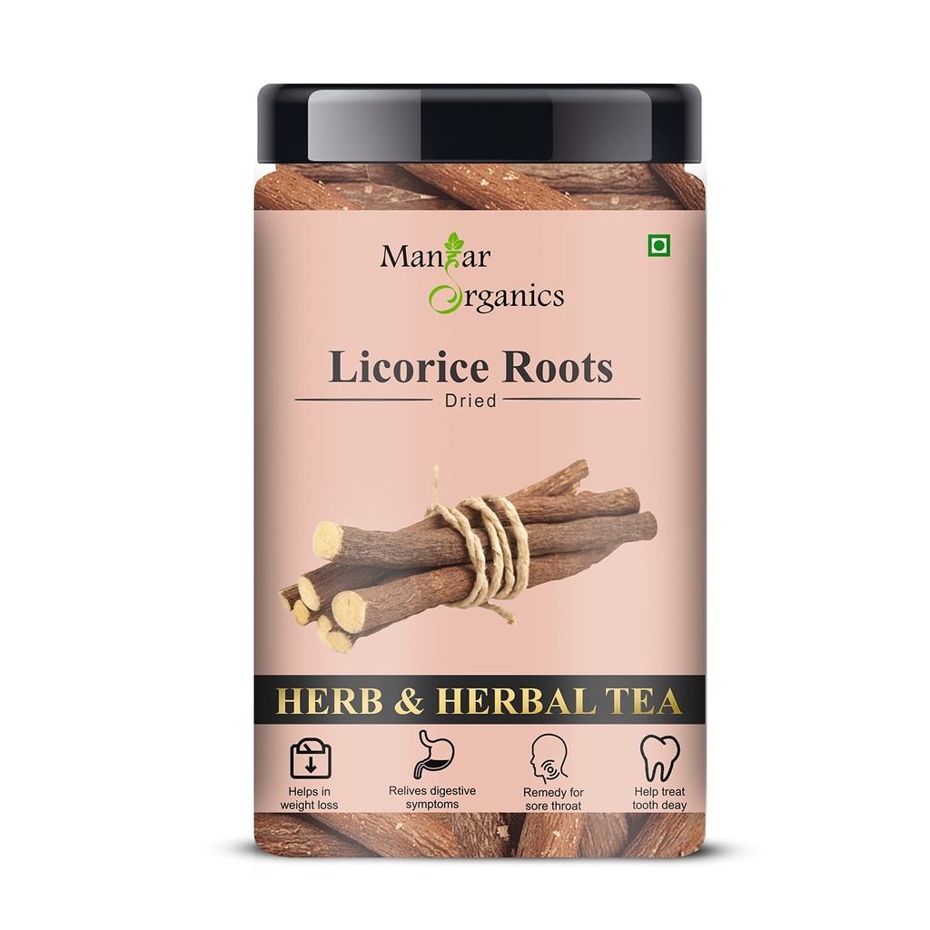 Mulethi Root Sticks 350g | Licorice Root (Yashtimadhu/Jethi Madhu) Whole Sticks | Suitable for Herbal Tea, Chewing & Traditional Use
