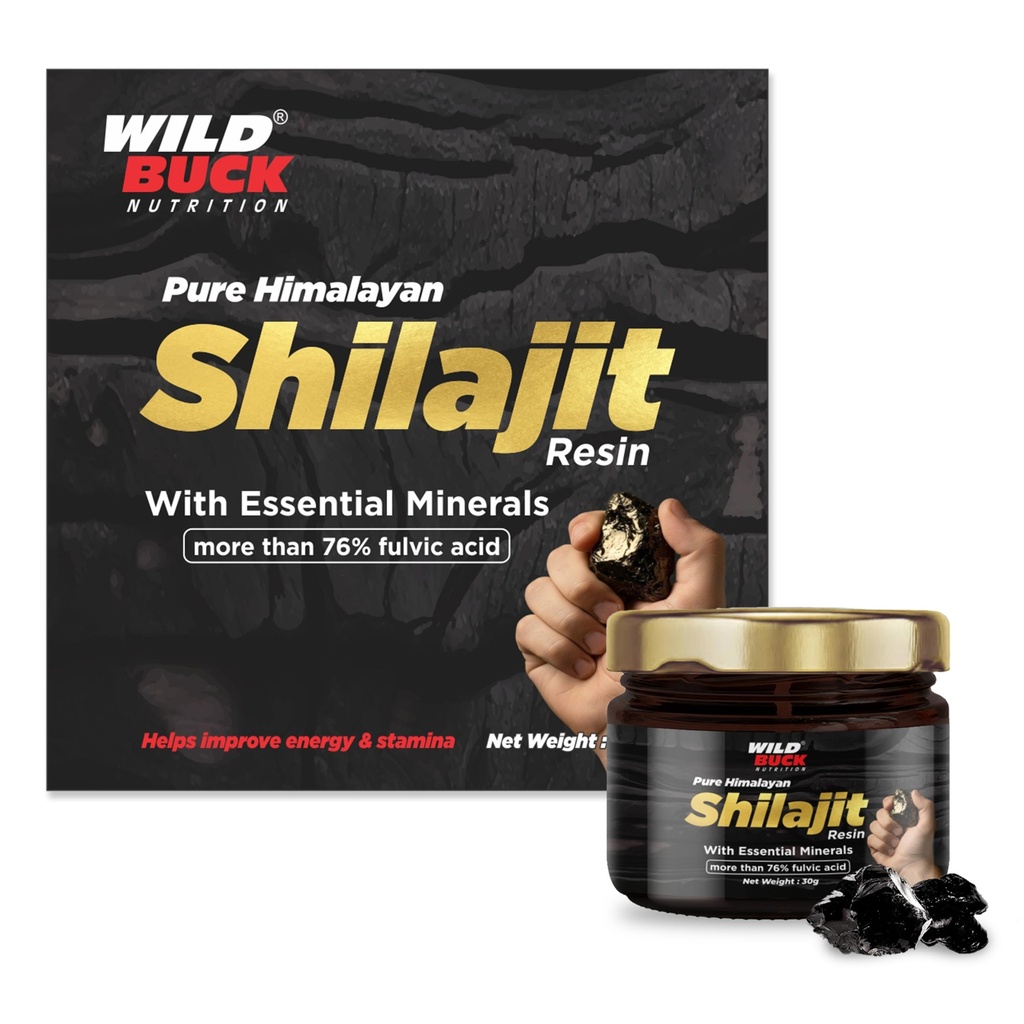 Wild Buck Nutrition Pure Himalayan Shilajit Resin 30g | 76%+ Fulvic Acid | Lab Tested & COA Verified | No Additives, No Preservatives | Authentic Ayurvedic Mineral Resin for Daily Wellness, Energy & Active Lifestyle Support
