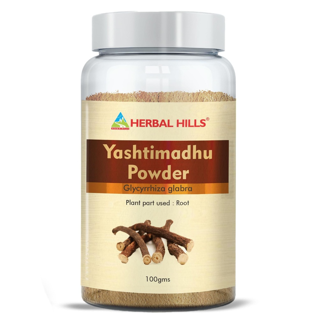 Herbal Hills Yashtimadhu Powder Edible Licorice (100 Gram Pack of 4) |