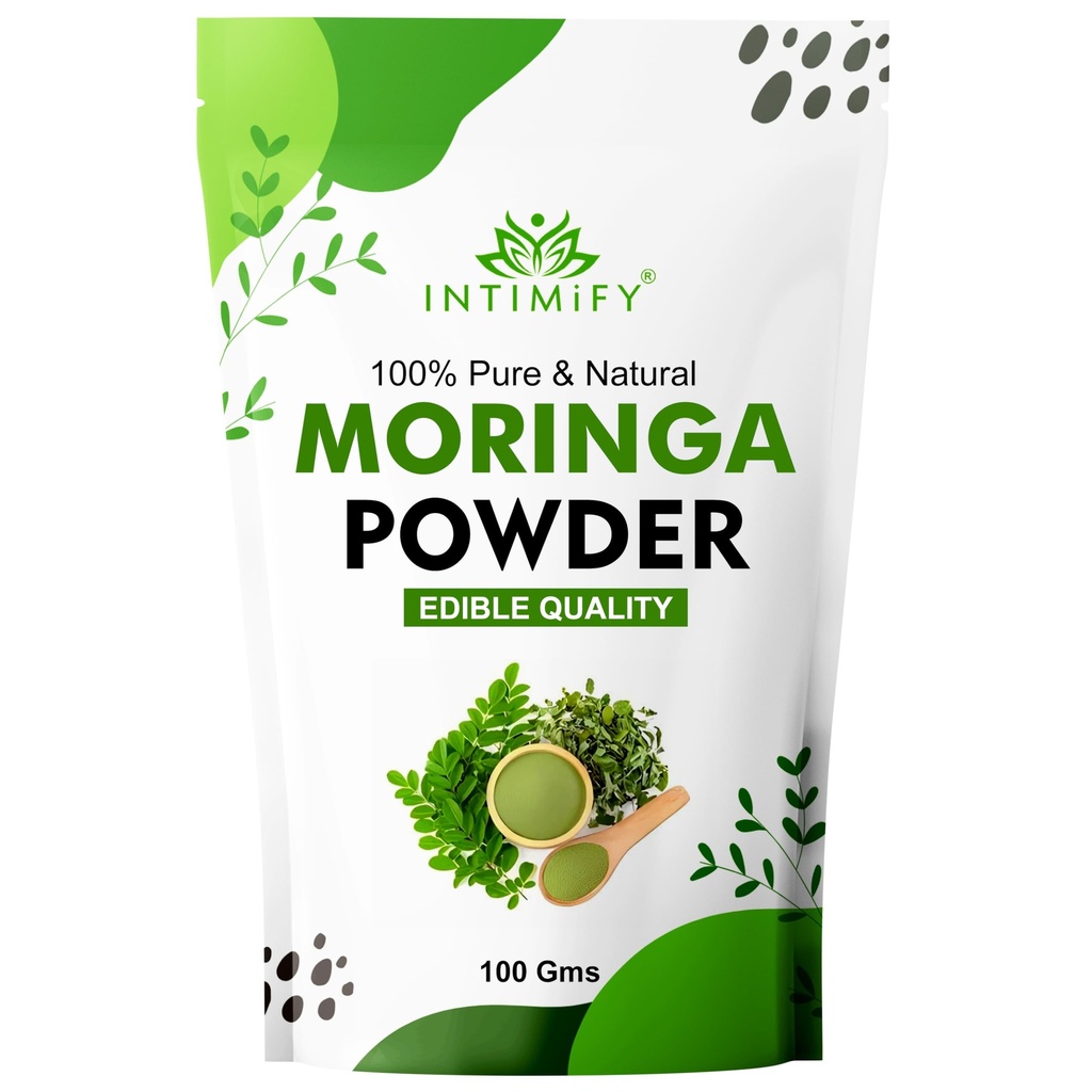 INTIMIFY Moringa Powder, Drumstick Leaves Powder, Good For Eating, Drinking, Hair Growth, Weight Loss, Height Support - 100g (Pack of 1)