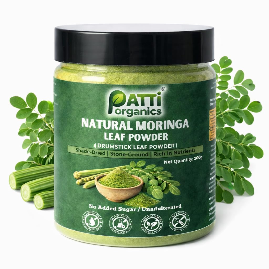 Moringa Powder 200g | Natural Moringa Leaf Powder | Shade-Dried Drumstick Leaves | Rich in Vitamins & Antioxidants | No Additives, No Preservatives | Daily Superfood Supplement