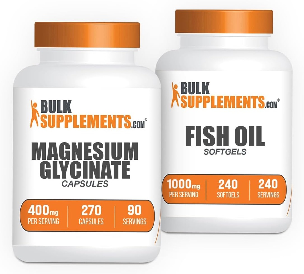 Magnesium Glycinate Capsules 240ct + Fish Oil Softgels 240ct Bundle