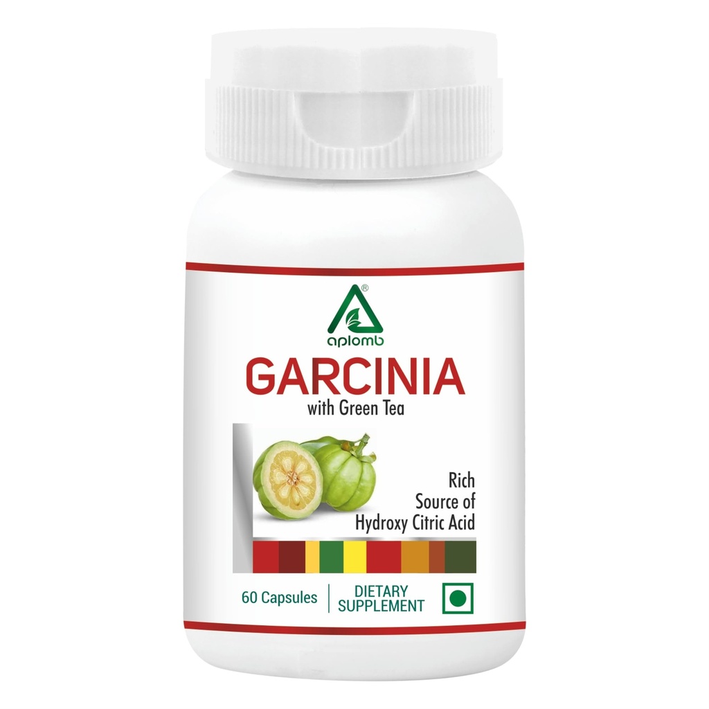 Aplomb Garcinia with Green Tea (60 Capsules) | Weight Management Supplement | Supports Fat Burning & Metabolism | Helps Control Cholesterol & Improve Digestion | Herbal Wellness Formula for Daily Health Support