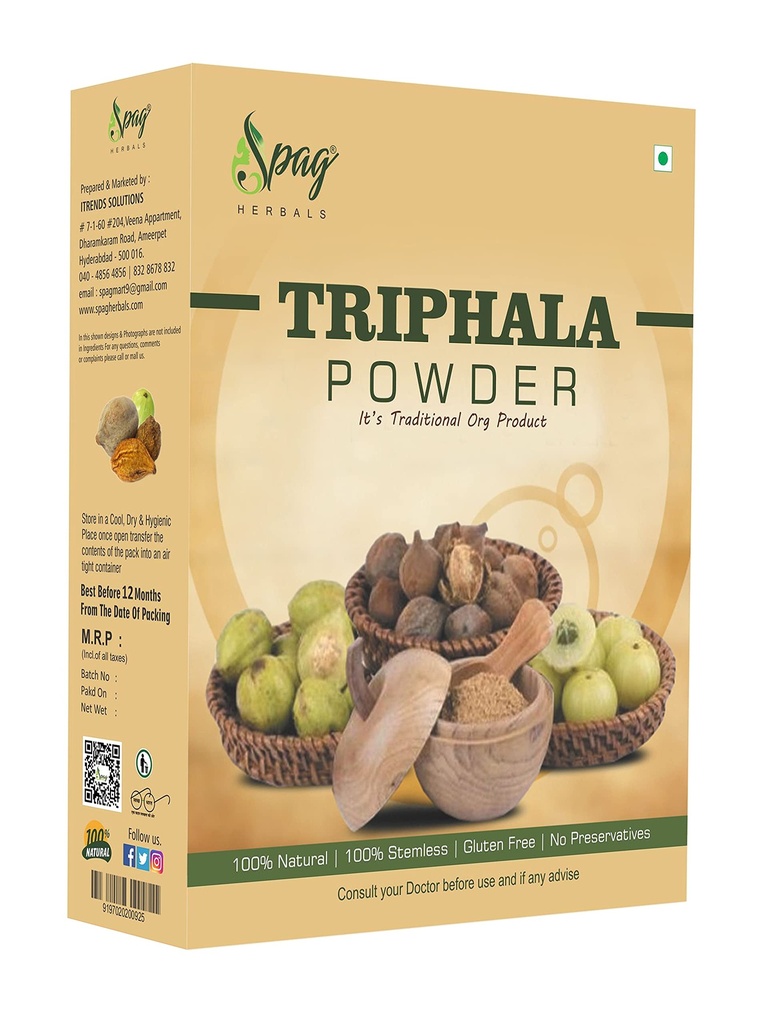 Natural Triphala with out seeds Powder 150 gms