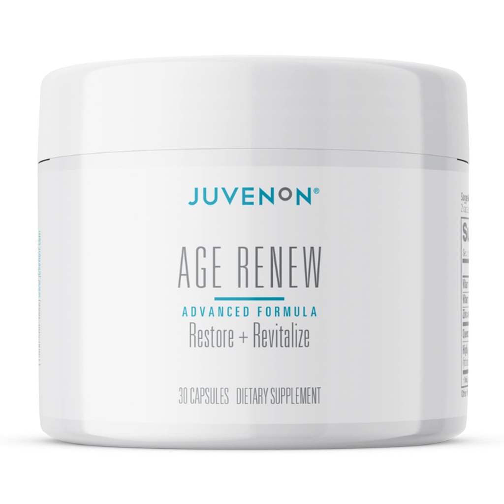 Juvenon AgeRenew Beta Glucan Anti Aging Immunity Support Supplement, Beta Glucan with Zinc Quercetin for Immune Defense Boost