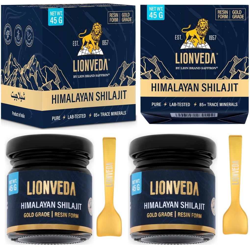 90g Pure Himalayan Shilajit/Shilajeet Resin for Men, Gym, Stamina, Energy & Improved Health | Guaranteed 80%+ Fulvic Acid | Contains Lab Certificate (Certified Gold Grade)(2 X 45g = 90gm)