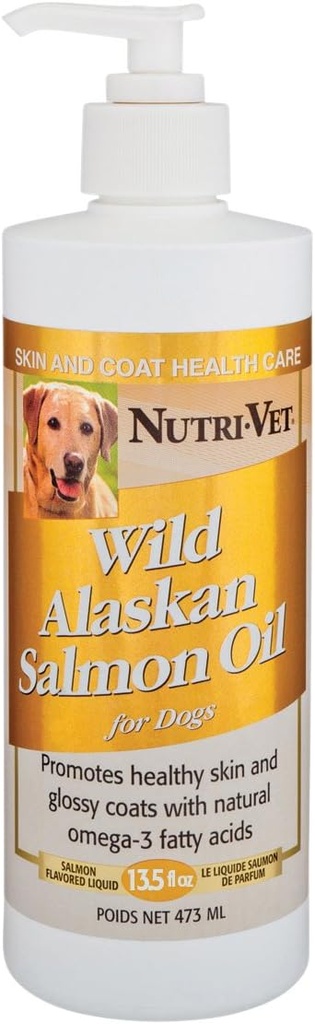 Nutri-Vet Wild Alaskan Salmon Oil for Dogs, 13.5-Ounce