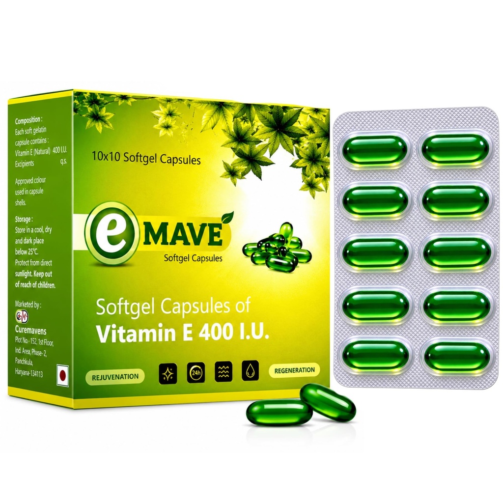 Vitamin E 400 IU Softgel Capsules, 100 Capsules