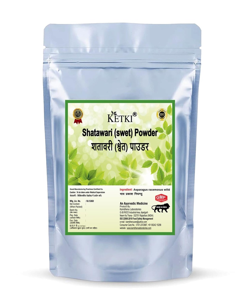 Ketki Pure Shatavari Powder 250 grams, Pack of 1| Asparagus racemosus | Shatawari (Swet)