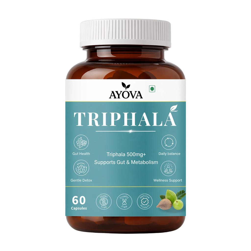 Triphala Capsules 500mg | Ayurvedic Digestive Support | 60 Count