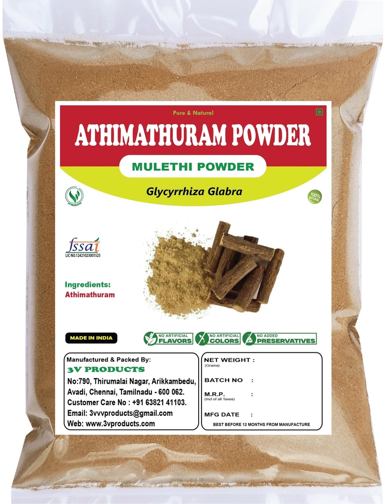 Athimathuram Powder 100g | Mulethi | Licorice | Glycyrrhiza Glabra