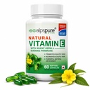 Alpspure Nutra Natural Vitamin E Softgel Capsules Natural Source for Skin, Hairs & Body care with Wheat germ oil, Immunity Booster, Controls Wrinkling & Skin Roughness Pack of-1