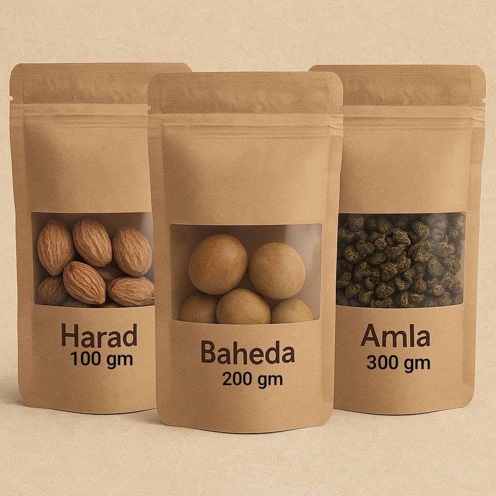 combo pack of Raw Harad (100gm),Baheda (200gm) & Amla (300 gm) Total 600gm | Raw Triphala | Dried Trifala | Relieves Constipation | For Digestion, Gut Health, Gas & Acidity Relief